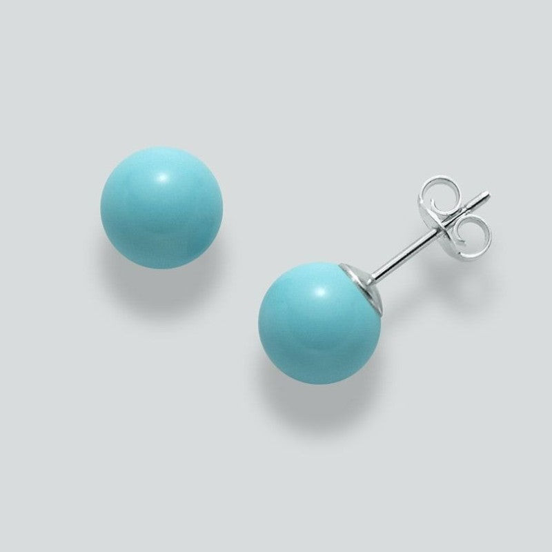 Miluna | Orecchini Donna | Pasta di turchese 9 mm | Argento 925 | Farfalla