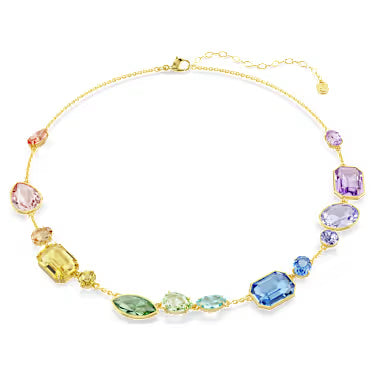 Collana Swarovski Gema dorata con cristalli multicolore a taglio misto