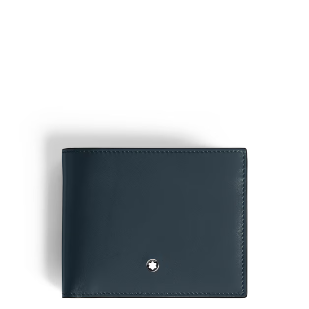 Montblanc | Portafoglio Uomo | 6 Tasche | Pelle Meisterstück | Blu Velluto