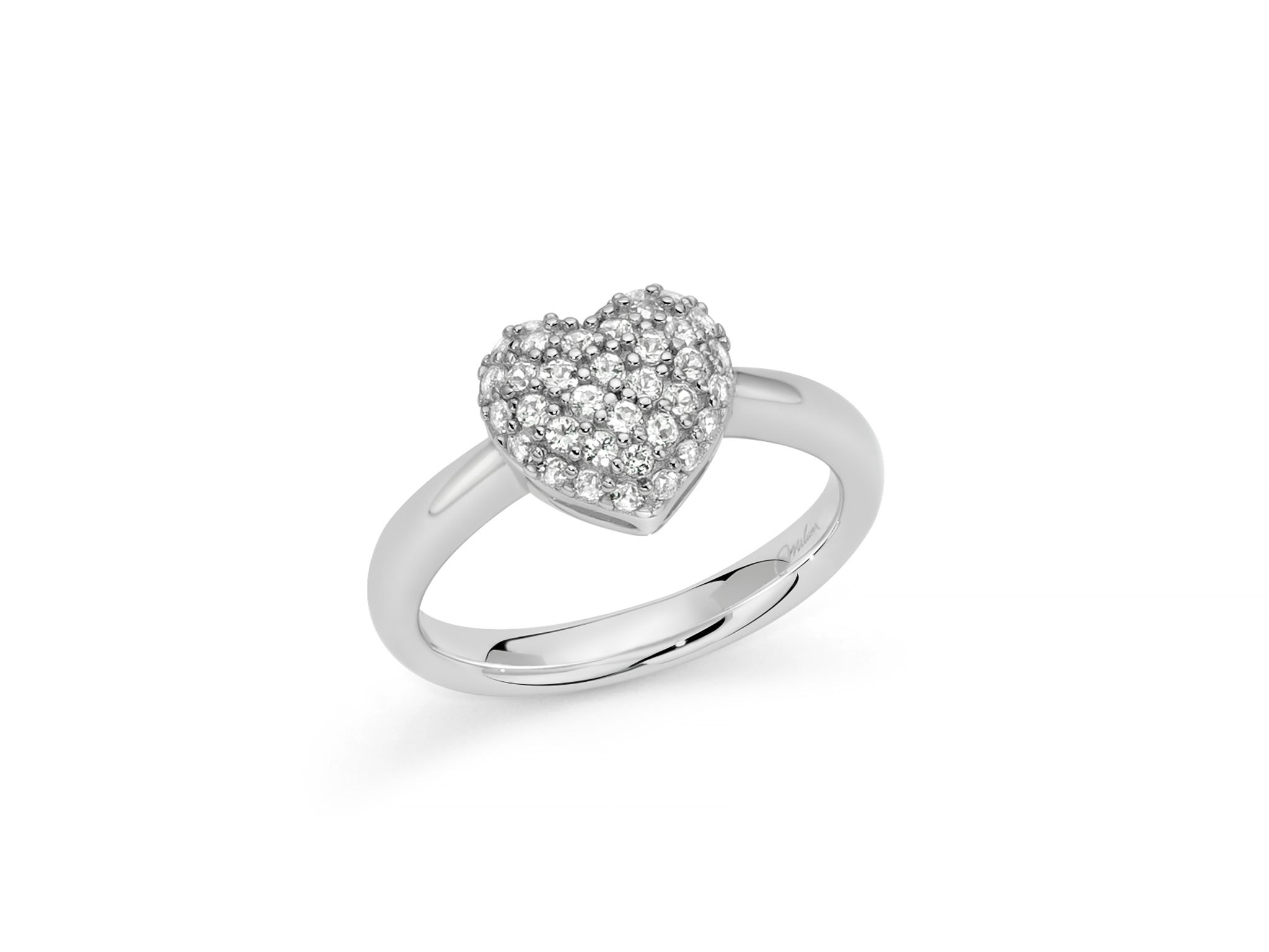 Anello Miluna in Argento 925 con Cuore Medio di Topazi