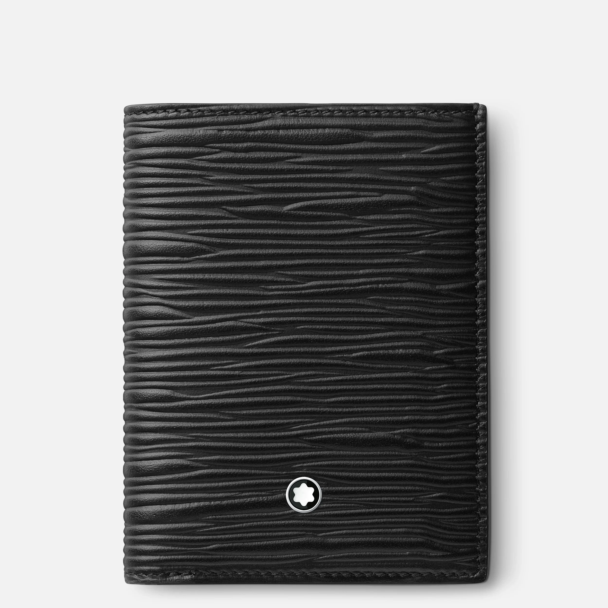 Montblanc Portafoglio Uomo Mini 4 Scomparti | Pelle Nera | Emblema Meisterstück