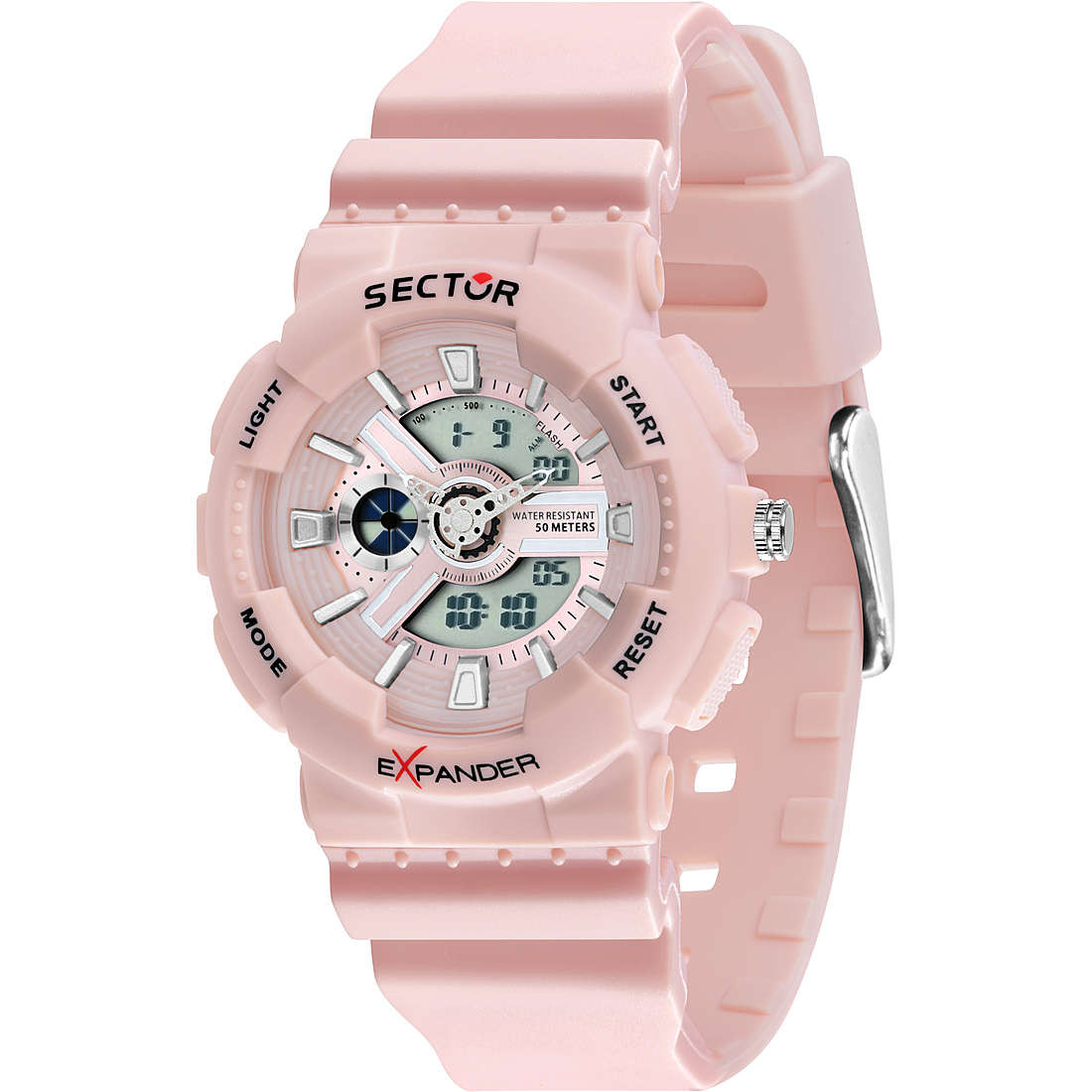 Sector Orologio Donna Quadrante Rosa Multifunzione | Plastica | Silicone Rosa