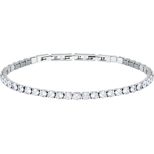 Bracciale Sector Tennis Uomo in Acciaio con Zirconi Bianchi