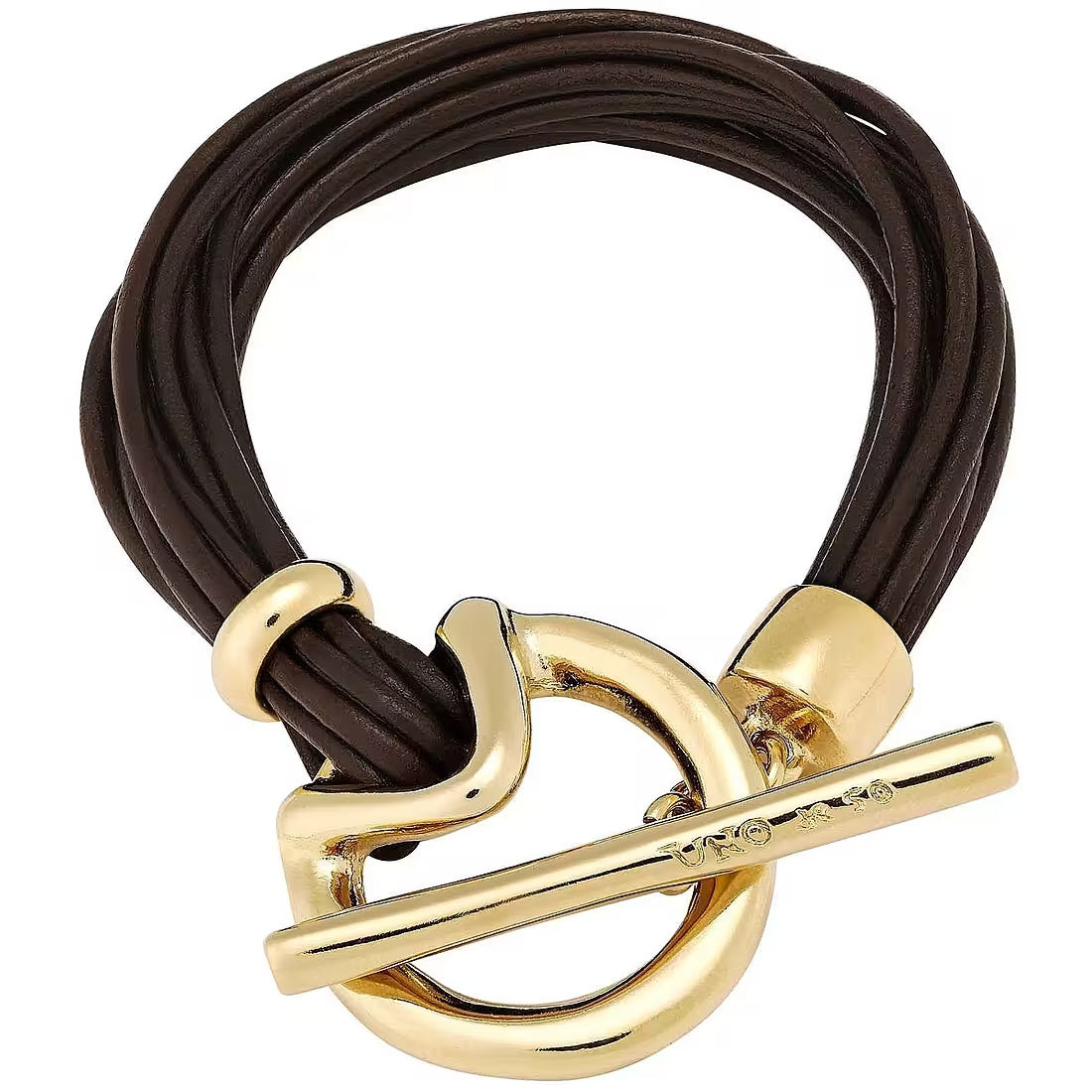Unode50 Bracciale Donna Glow | Metallo & Pelle Marrone | Artigianale Spagnolo