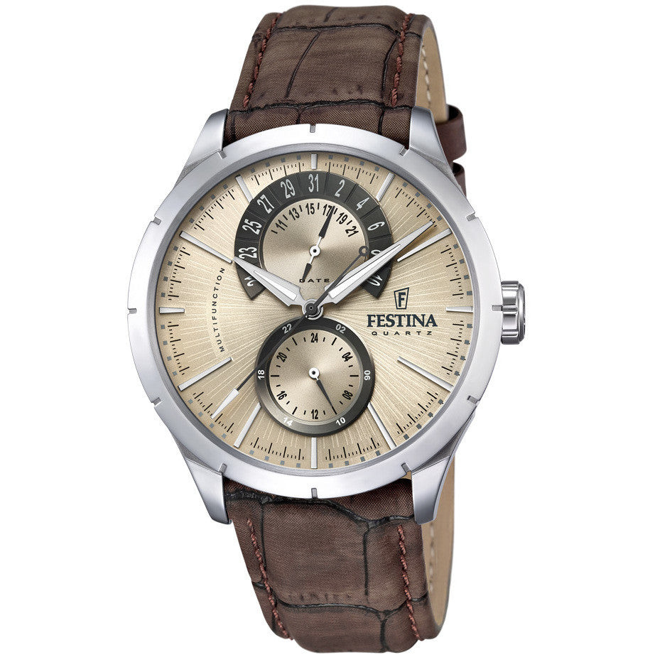 Festina | Orologio Uomo | Retro champagne multifunz. | Acciaio | Pelle marrone