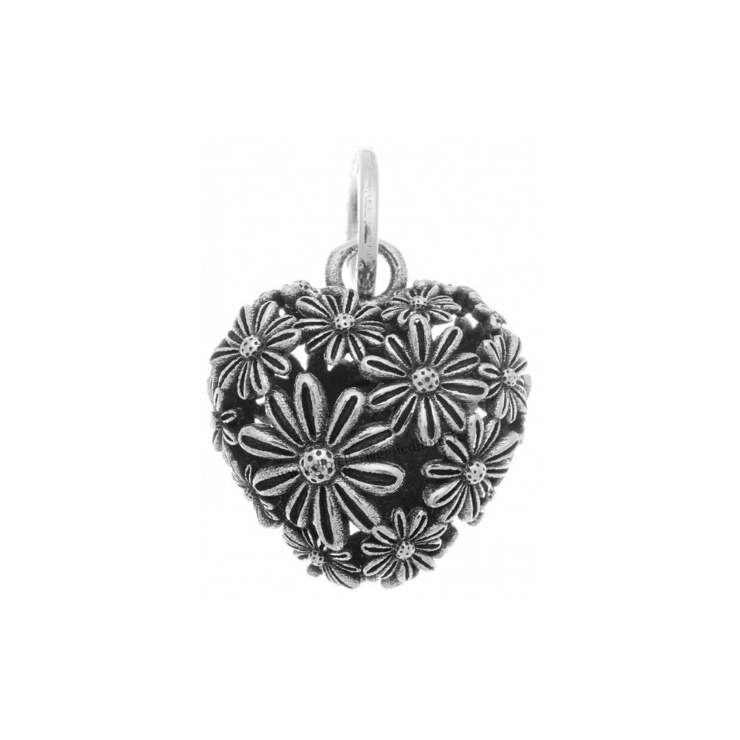 Giovanni Raspini Charm Cuore Margherite | Argento 925 | Fatto a mano in Italia