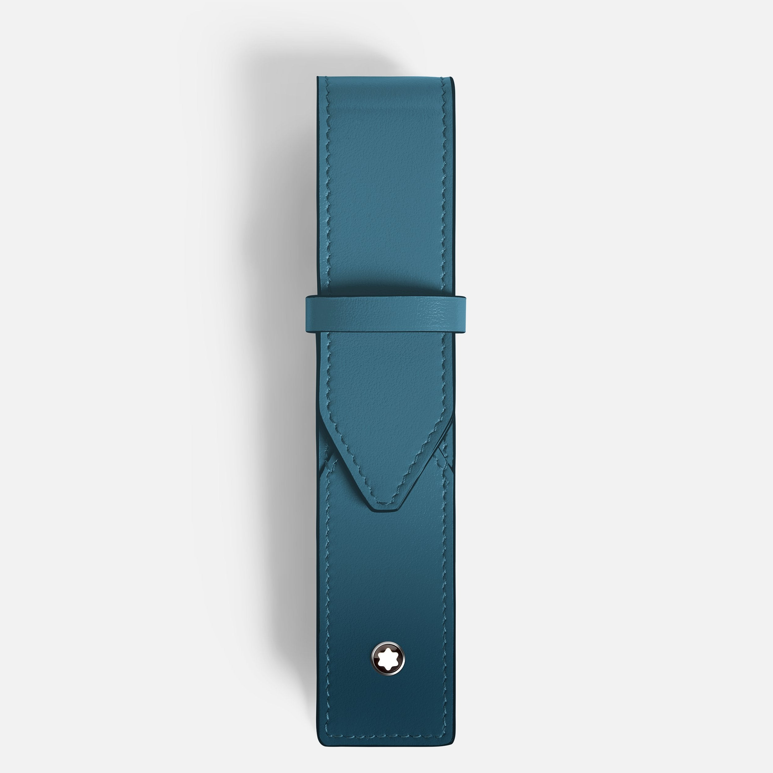 Montblanc Astuccio Penna per Meisterstück | Pelle Vitello Blu Fumé | 1 Posto