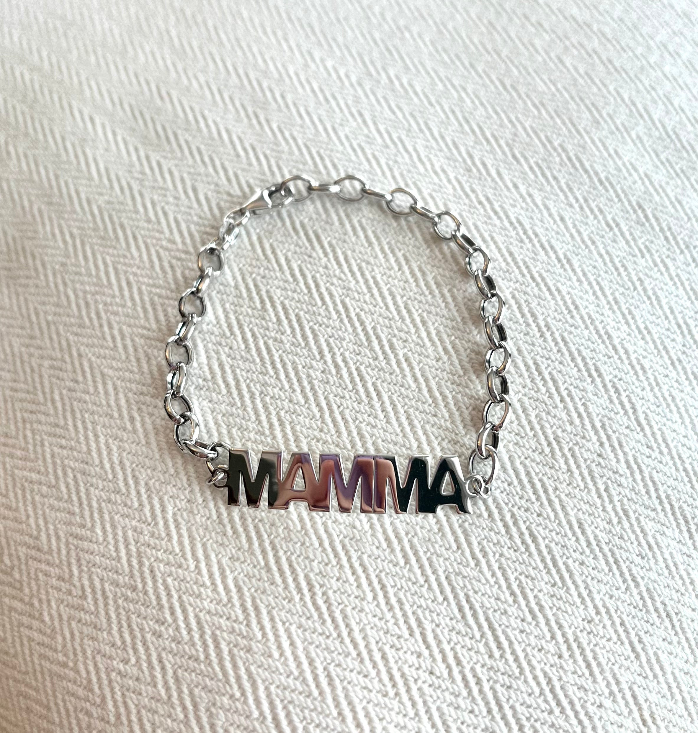Le Fer Bracciale Donna Scritta MAMMA | Argento 925 | 19 cm