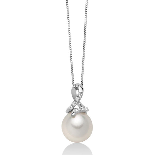 Collana Miluna Perla con Motivo Intrecciato