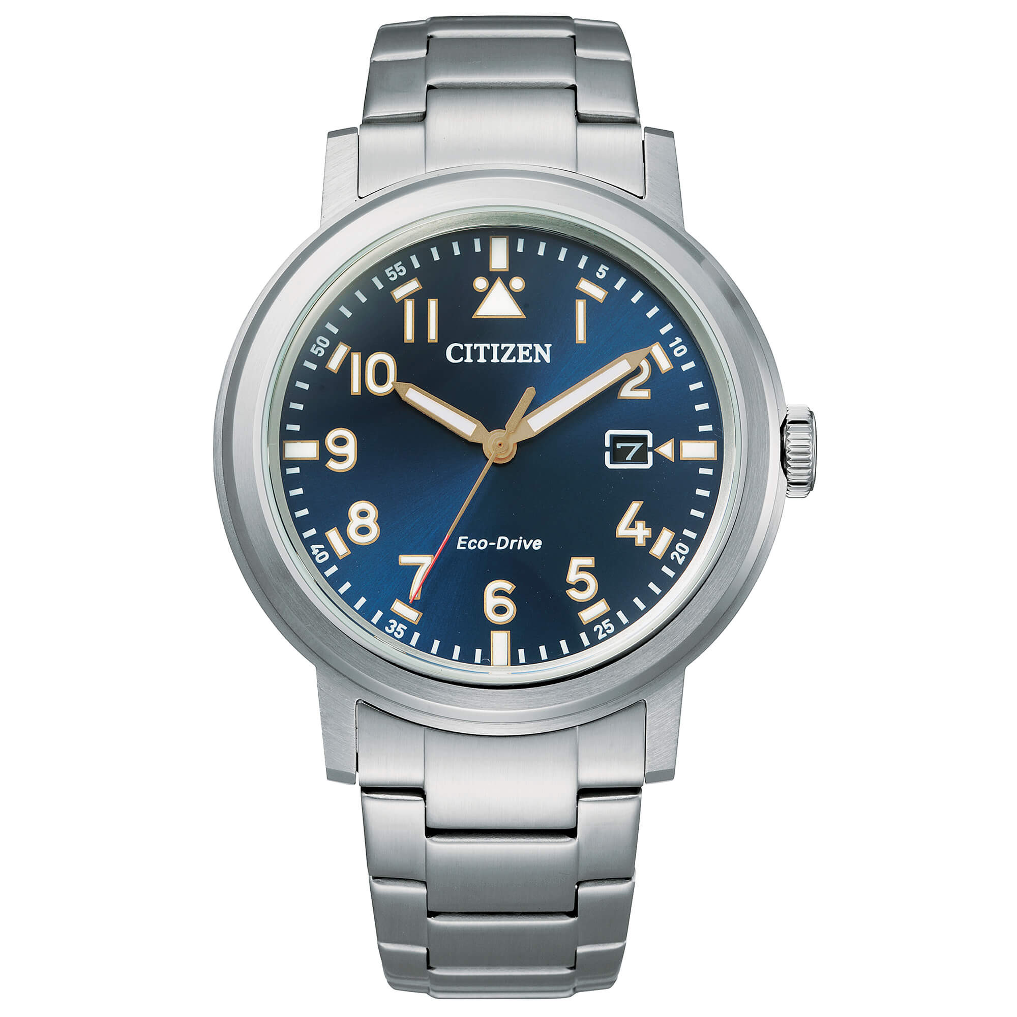 Citizen Orologio Uomo Solo Tempo Eco Drive | Acciaio | Quadrante Blu 40mm