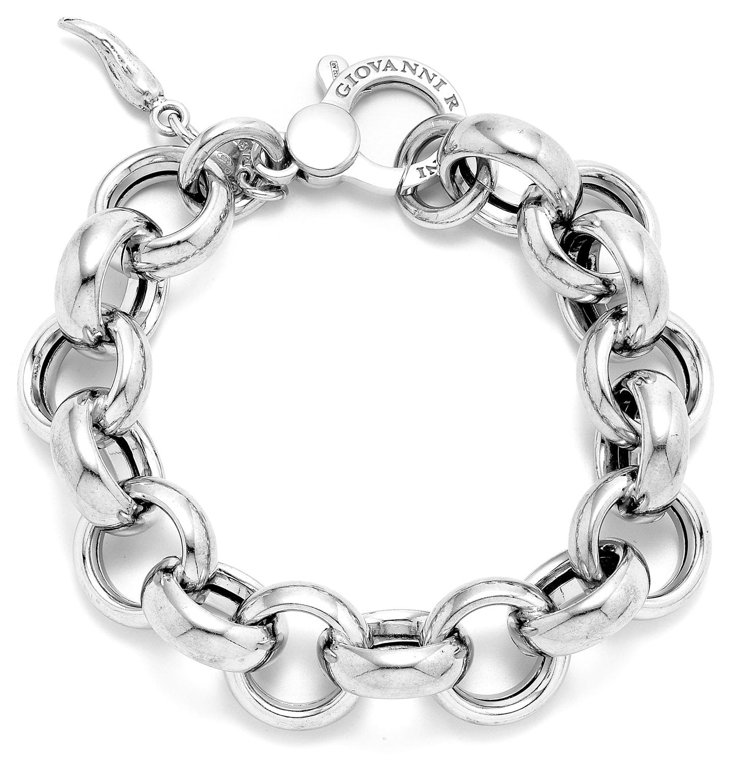 Giovanni Raspini Bracciale Donna Big Daddy | Argento Puro | 21 cm Fatto a Mano