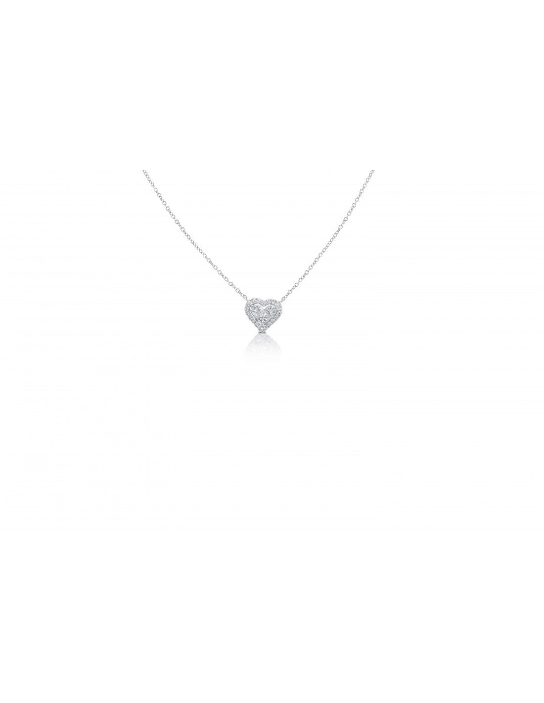 Gianni Carità Collana Donna Cuore con Diamanti | Oro Bianco | 0,40ct
