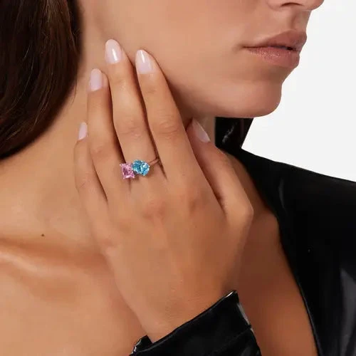 Chiara Ferragni | Anello Donna | Zirconi multicolore | Rodio | Confezione