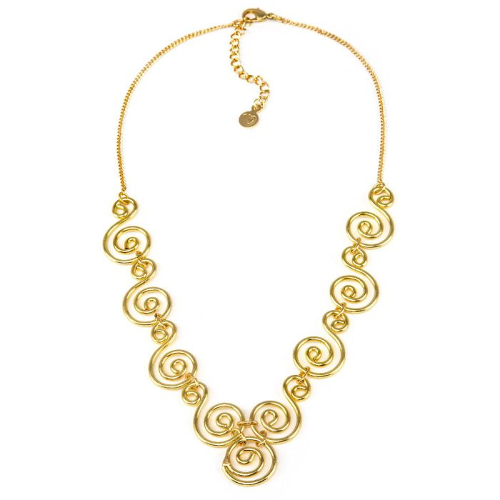 VESTOPAZZO Collana Donna Spirali Artistiche | Ottone Riciclato | Etica