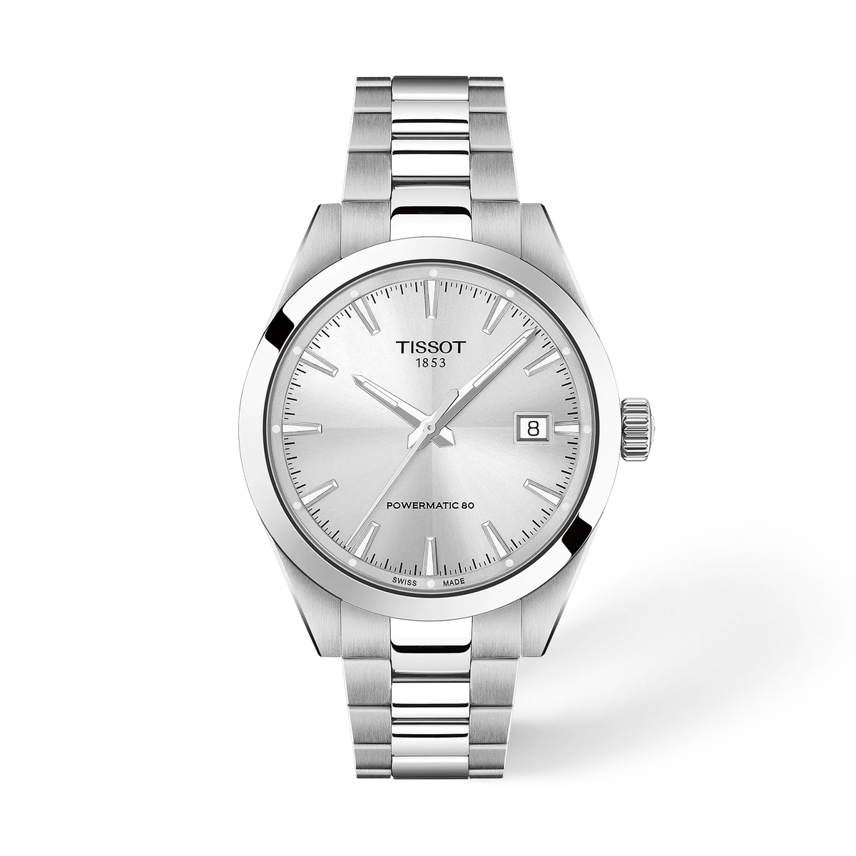 Tissot Gentleman Powermatic 80 38 mm con Quadrante Argento
