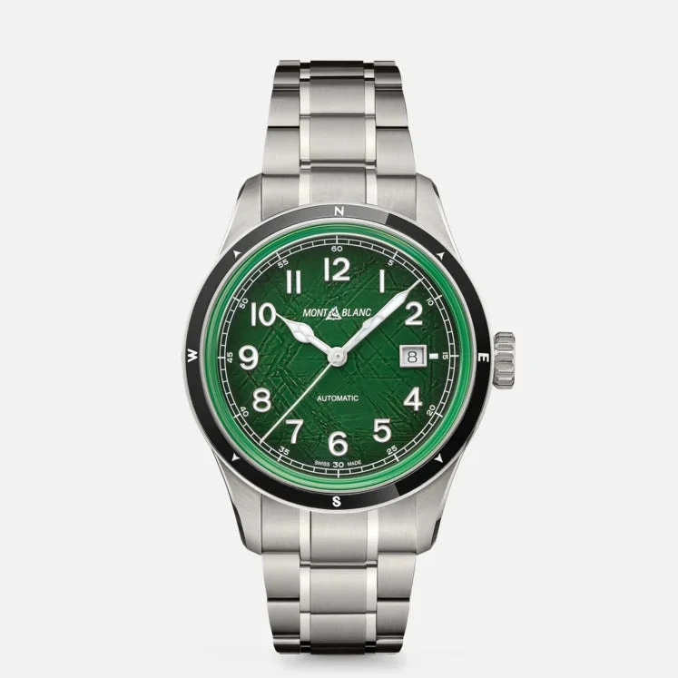 Montblanc Orologio Uomo 1858 Automatic Date | Acciaio Inox | Quadrante Verde