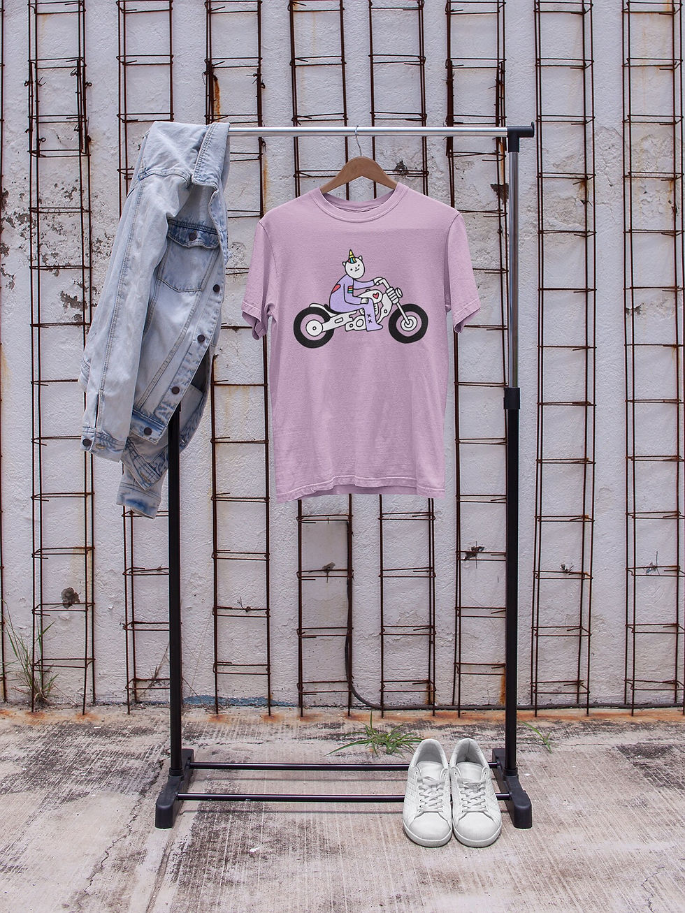Miniatura: Motorbike Unicorn Tshirt –  Motorbike Unicorn T shirt, Live Life Travel, Mot...