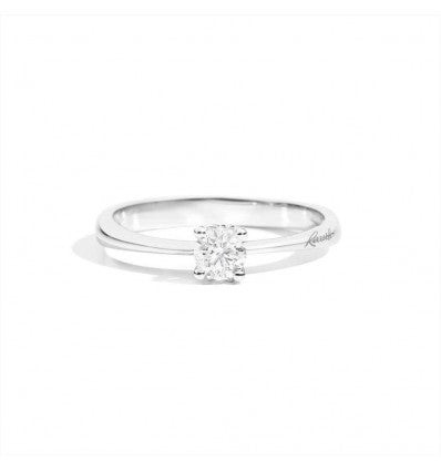 Recarlo Anello Solitario Diamante 0.28 Ct | Oro Bianco 18kt | Purezza SI1