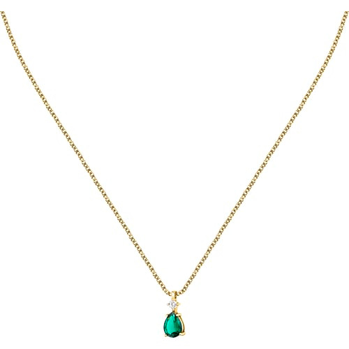 Morellato Collana Tesori Dorata con Zirconi Verdi