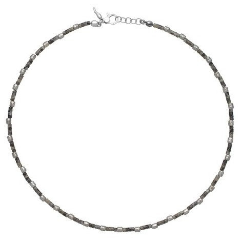 Giovanni Raspini Collana Uomo Tango Labradorite Grigia | Argento 925 | 50 cm