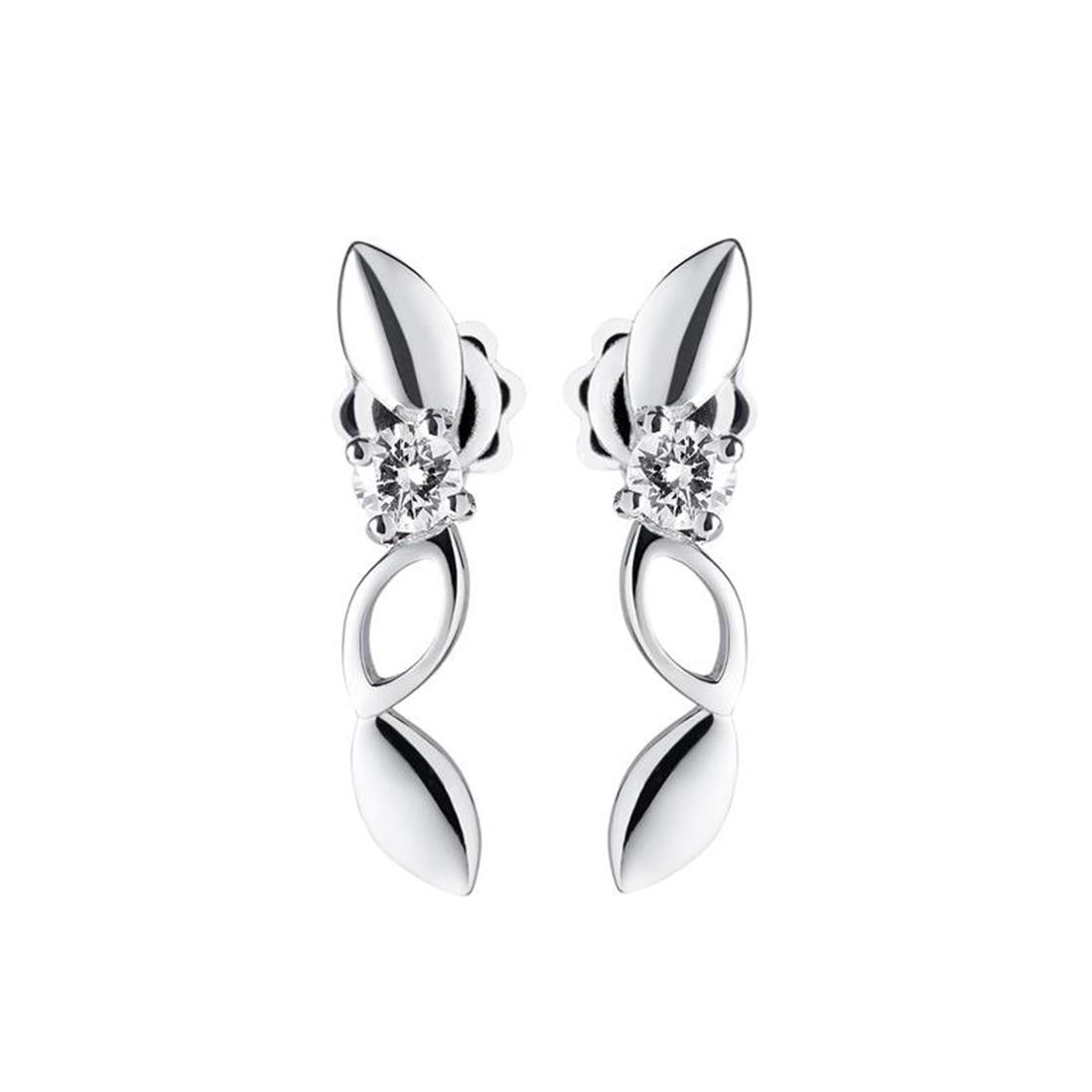Alfieri & St John Orecchini Pendenti | Oro Bianco 18kt | Diamanti 0,20ct