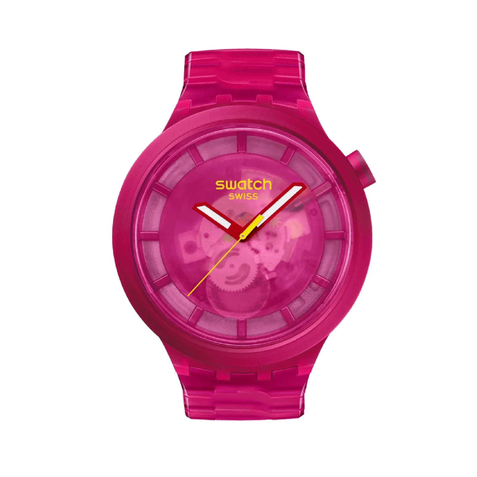 Swatch Orologio Donna Oversize Trasparente Rosa | Biosourced | Impermeabile 30m