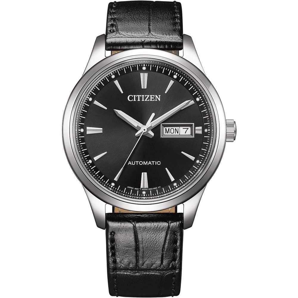 Citizen Automatico Uomo NY4058-01E Pelle Nera Quadrante Nero 40 mm