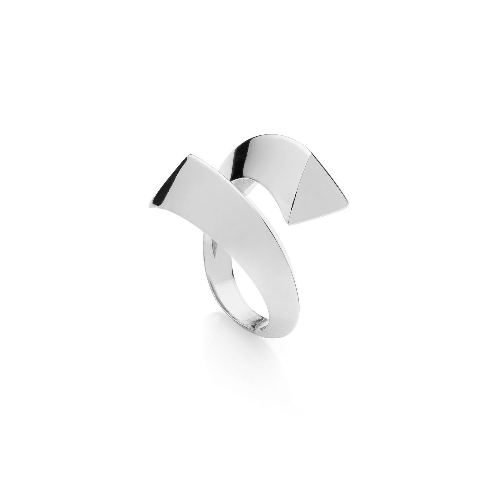 UNOAERRE Anello Donna Tubo Triangolare Contrarié | Argento | Design Moderno