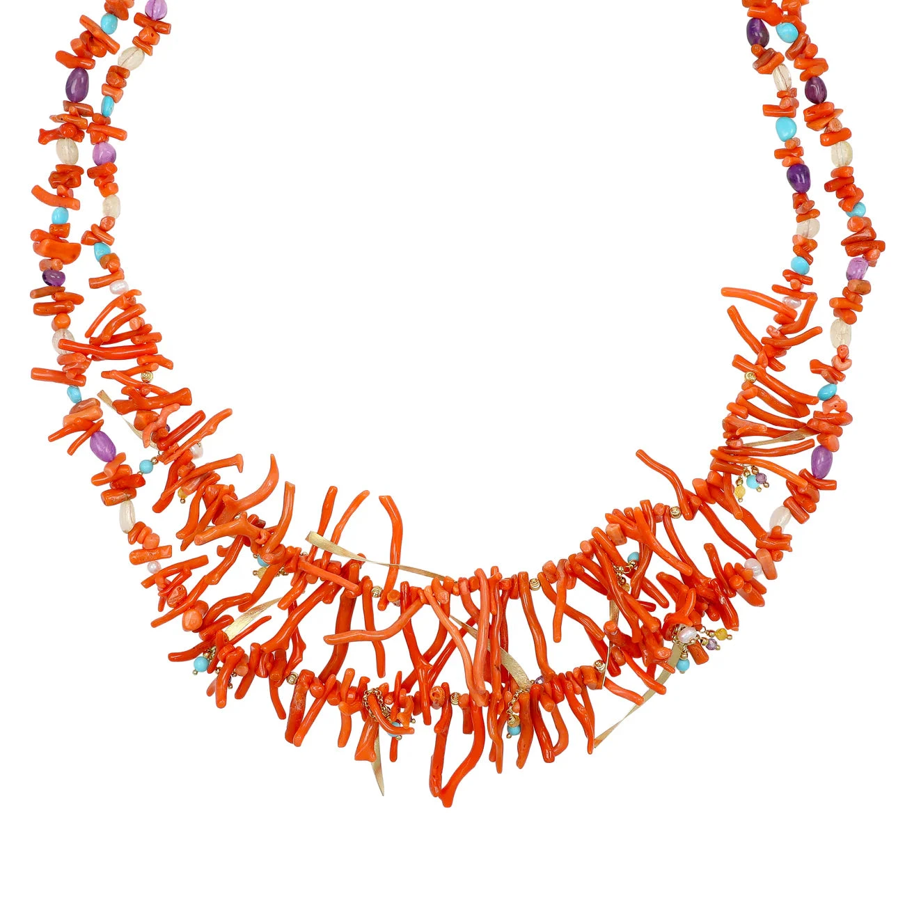 NIVY Collana Maraya 2 in 1 in Argento 925 con Corallo Rosso