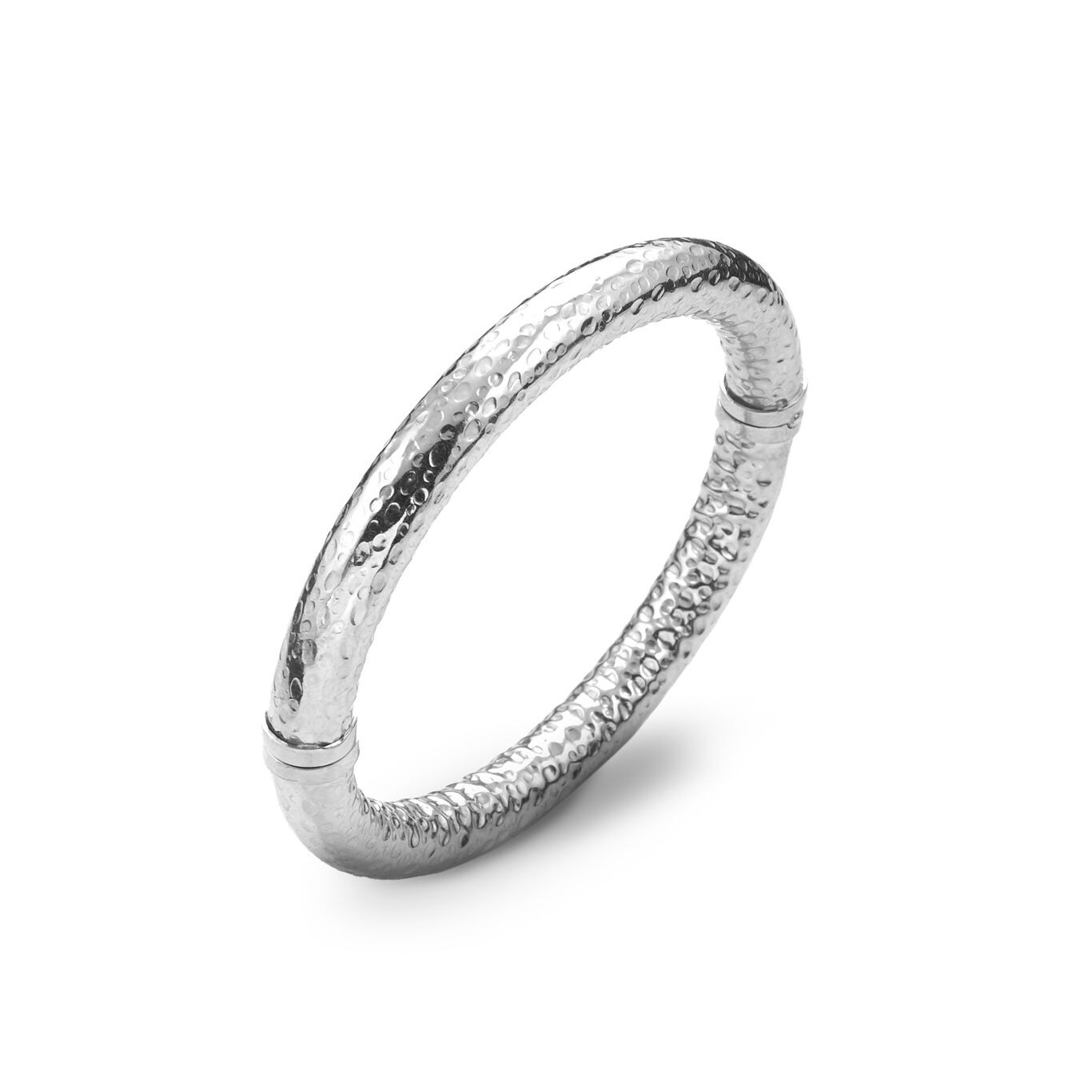 Giovanni Raspini Bracciale Bangle Rock Medio in Argento Martellato