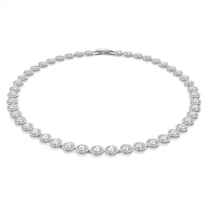 Swarovski Collana Donna Tennis Clear Crystal | Placcato Rodio | 38 cm