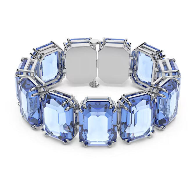 Swarovski Bracciale Donna Octagon Blu | Cristalli & Rodio | Regolabile 17-20 cm
