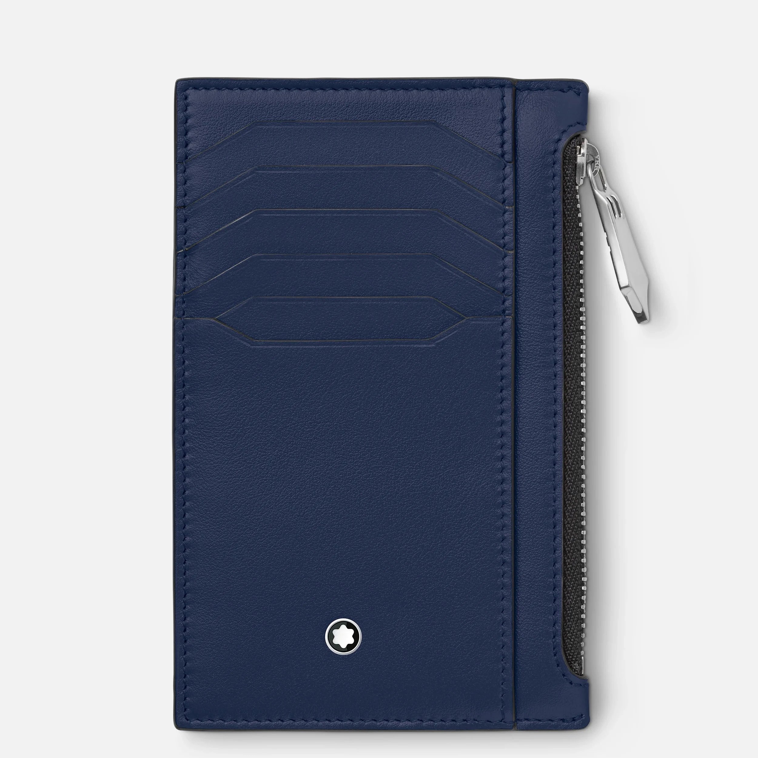 Montblanc Porta Carte Meisterstück 8 Scomparti | Pelle Ink Blue | Tasca con Zip