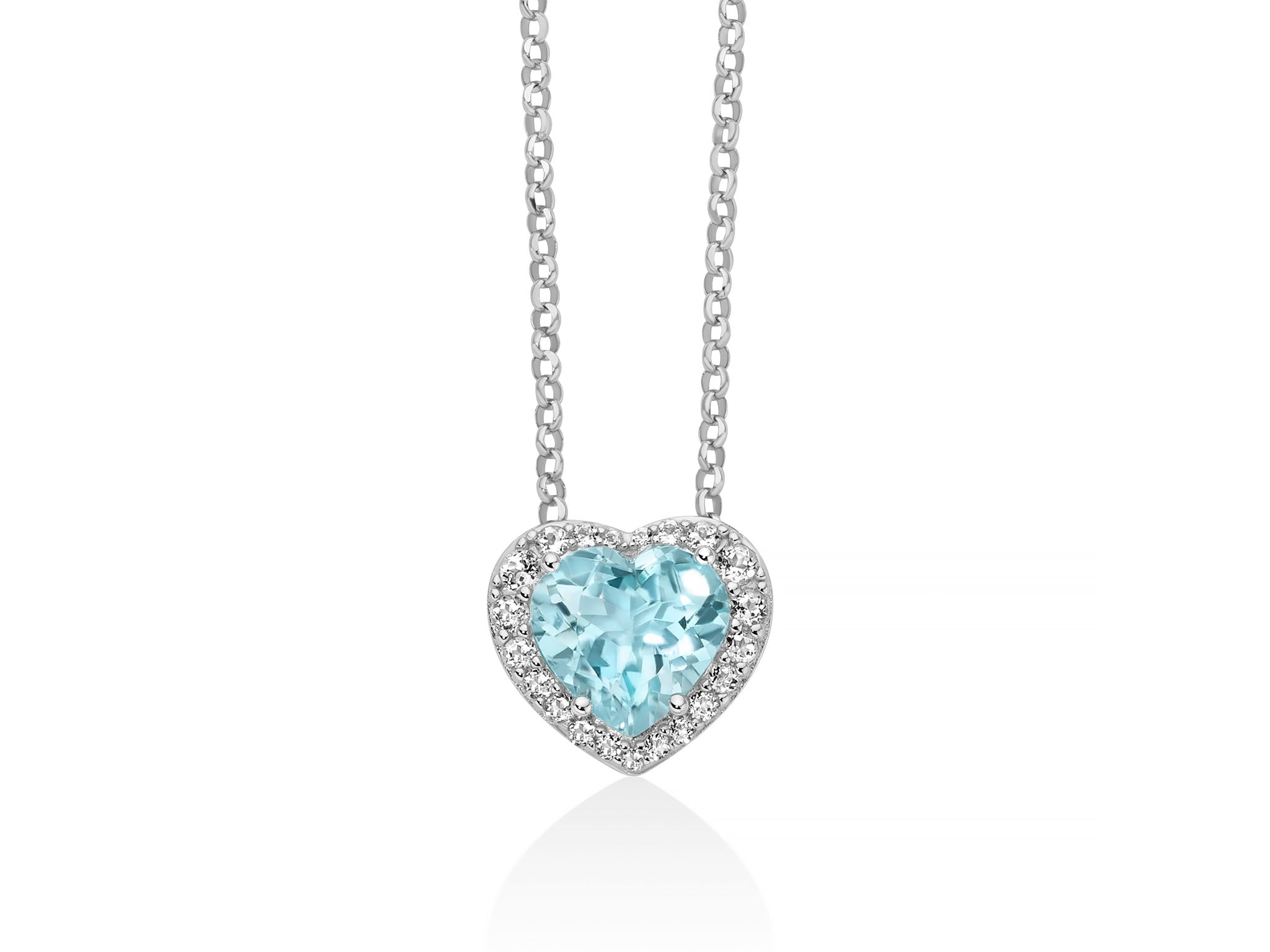 Collana Miluna Gemma del Cielo cuore grande in argento 925 CLD5435