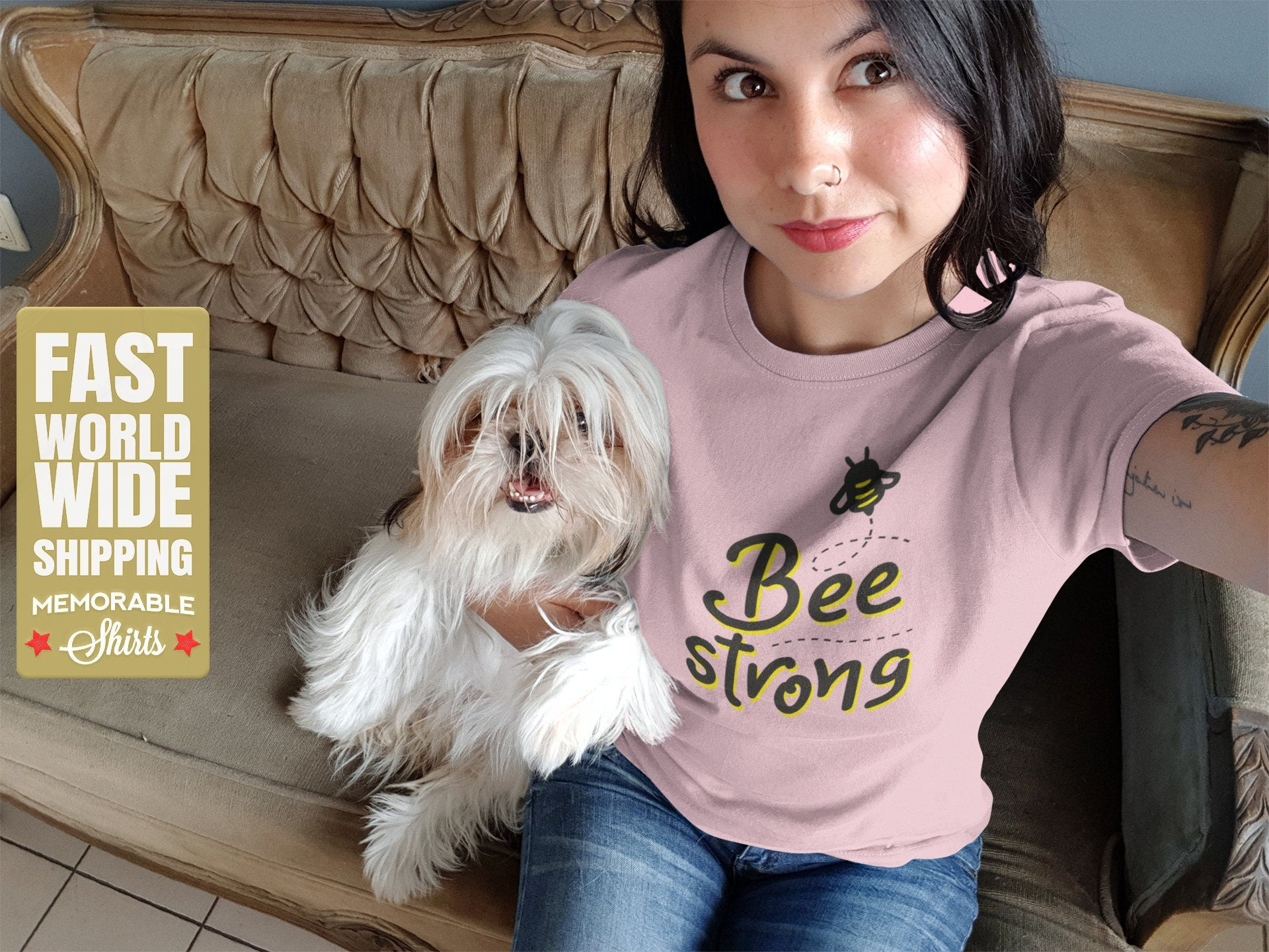 Bee Strong – Humor Tshirt, Funny Animals, Cute Insects, Animal Lover Shirt, ...