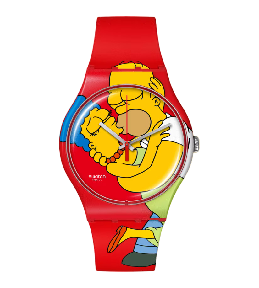 Swatch Orologio Sweet Embrace | Silicone Rosso | Collezione The Simpsons