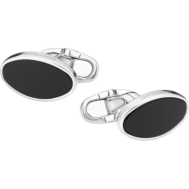 Montblanc | Gemelli Uomo | Ovali Essential Sartorial | Argento | Onice Nero