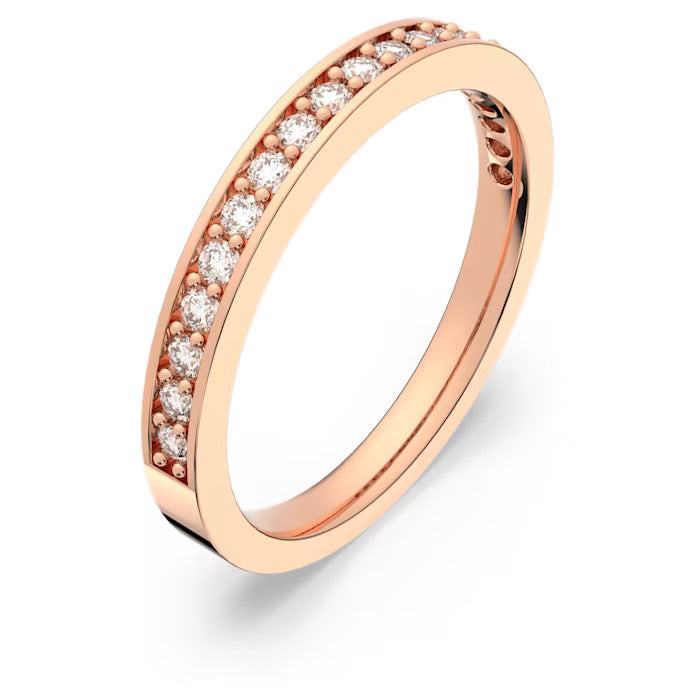 Swarovski | Anello Donna | Semicerchio Cristalli | Placcatura Oro Rosa | Minimal