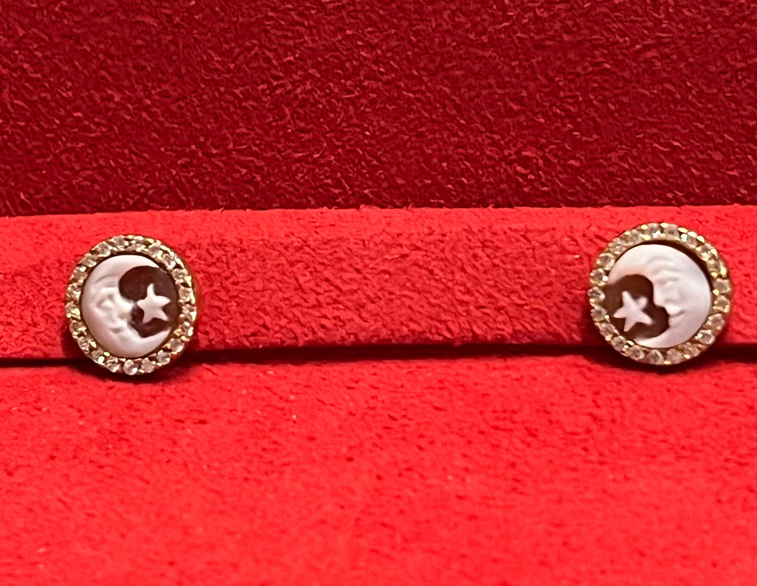 Vincenzo Russo Orecchini Donna Cammeo Inciso a Mano | Argento 925 | 8mm