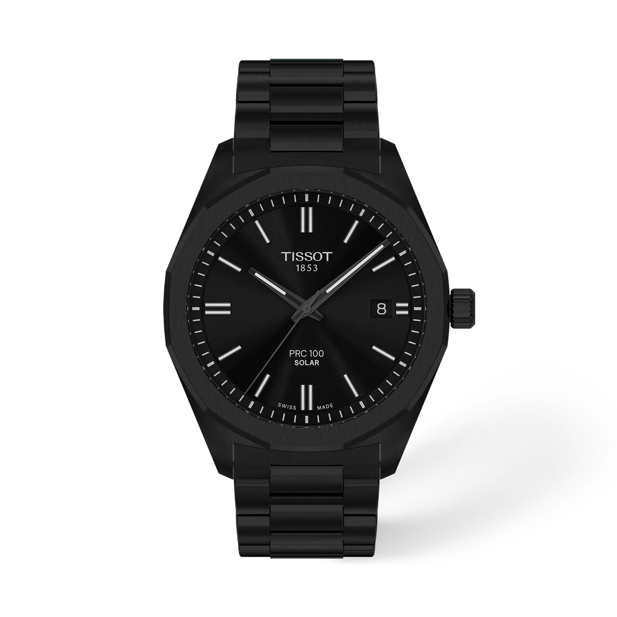 Tissot PRC 100 Solar 39 mm in Acciaio PVD Nero