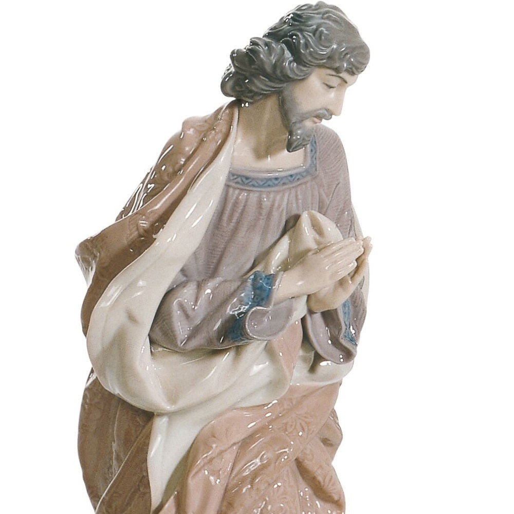 Lladrò Natività San Giuseppe Dettagli Meticolosi | Porcellana lucida | H33 cm