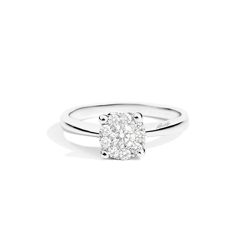 Recarlo Anello Solitario Diamante 0,06 ct | Oro Bianco 18 kt | Taglio Brillante
