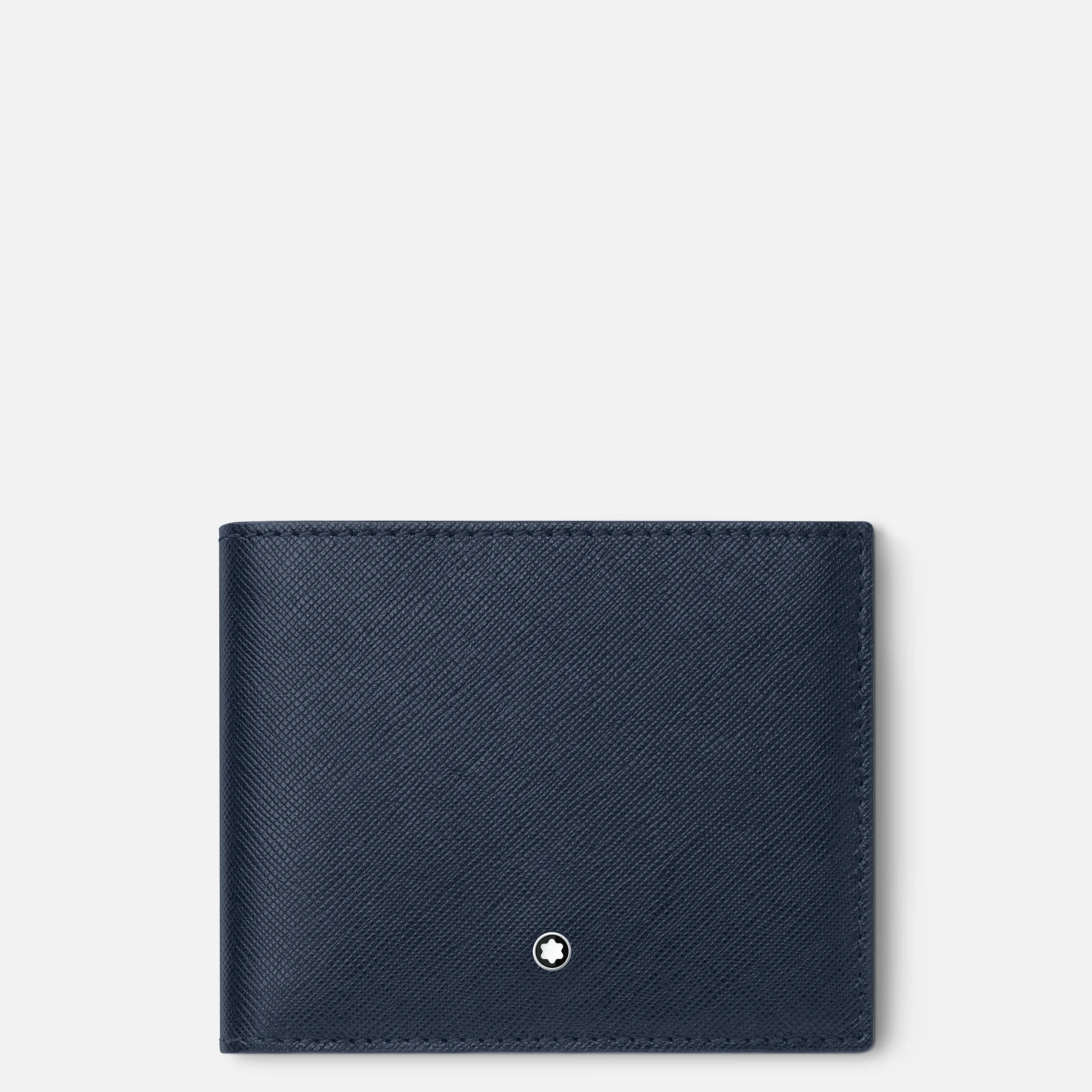 Montblanc Portafoglio Uomo 6 scomparti | Pelle Vitello Saffiano | Blu Elegante