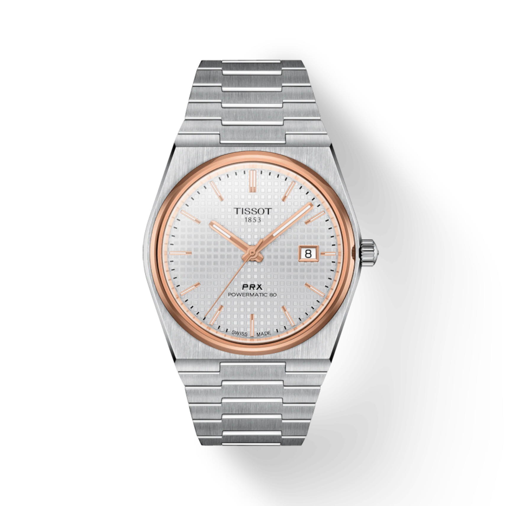 Tissot Orologio Uomo PRX Powermatic 80 | Acciaio 316L PVD Oro Rosa | Riserva 80h