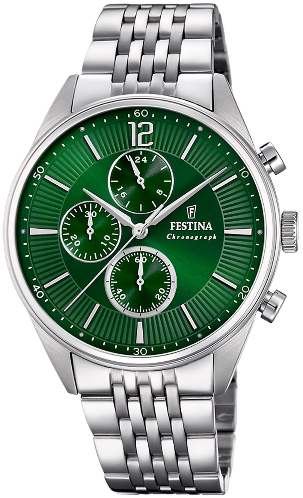Festina Orologio Uomo Timeless Chronograph Verde in Acciaio