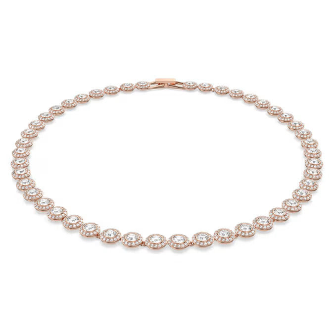 Swarovski Collana Tennis Angelic 38 cm | Cristalli Swarovski | Placcata Oro Rosa