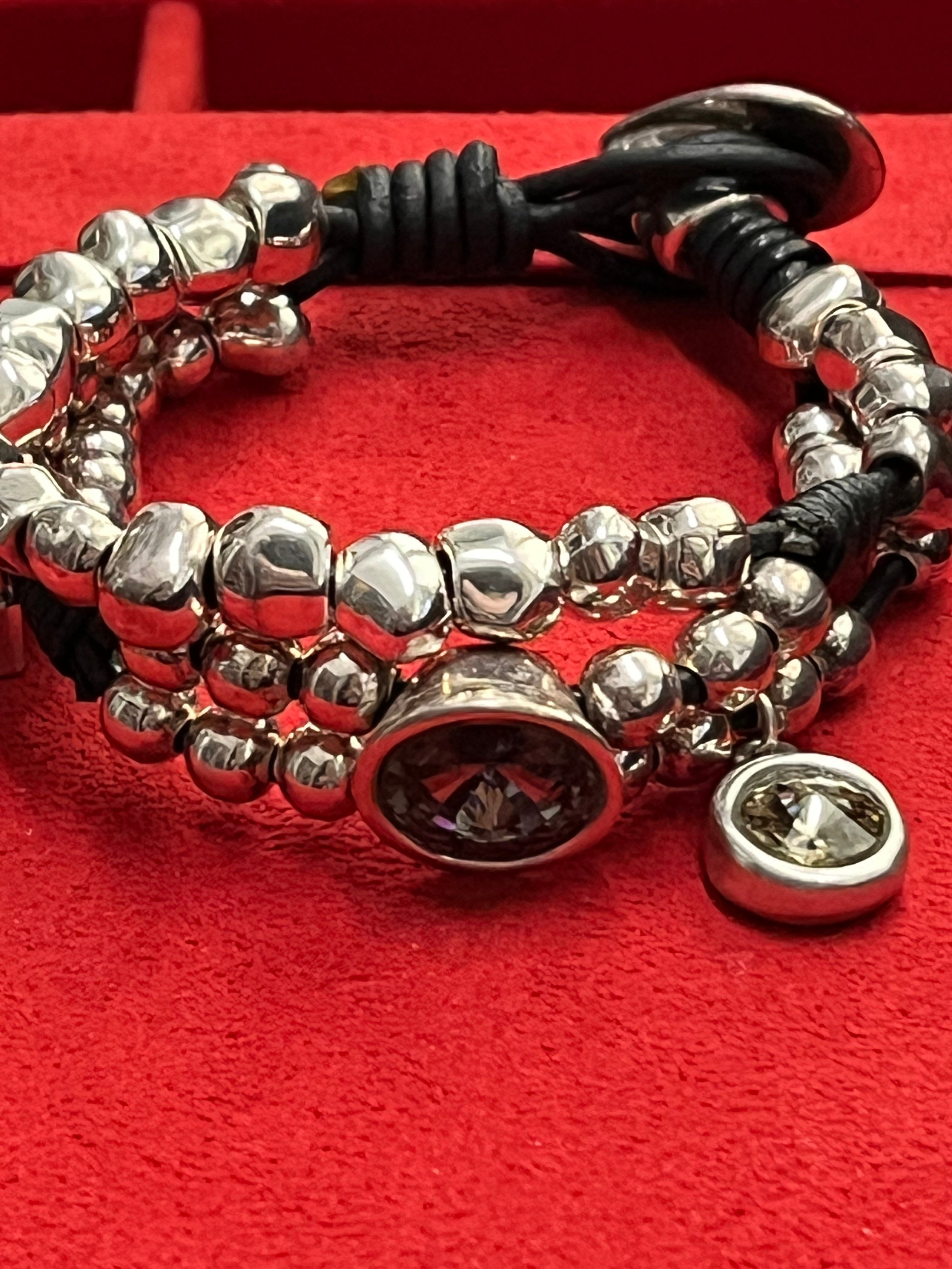 Madness Bracciale Donna 3 Fili con Zirconi | Argento 925 | Lucchettino con logo