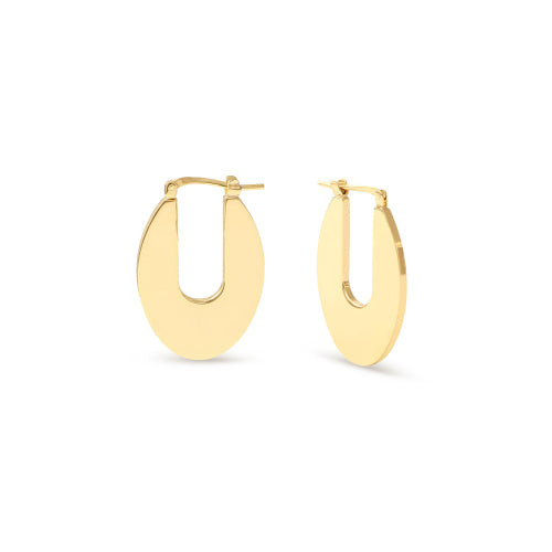 UNOAERRE Orecchini Donna Ovali Geometrici | Oro 9KT | Chiusura a Baionetta