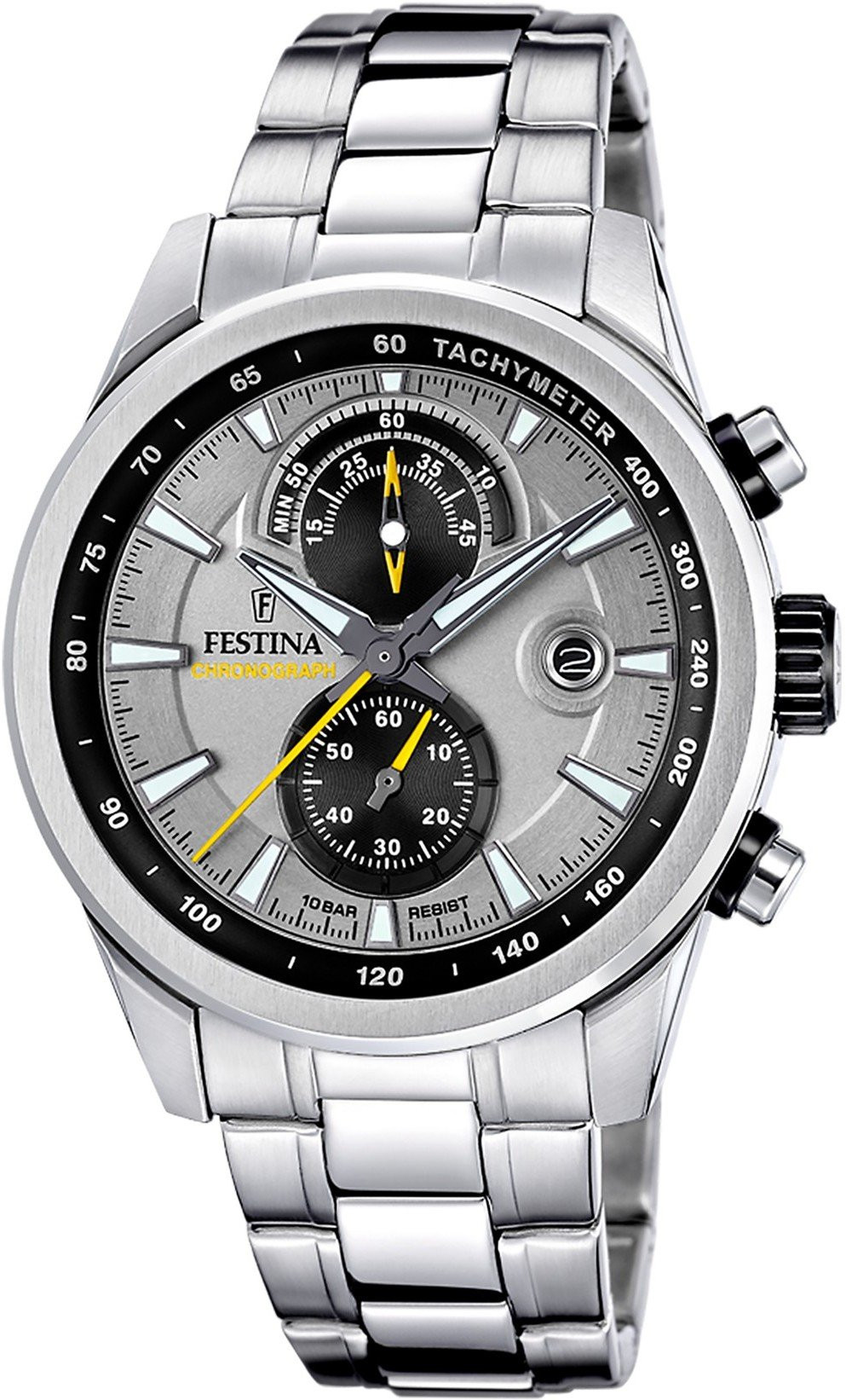 Festina Timeless Chronograph Orologio Uomo Grigio Acciaio