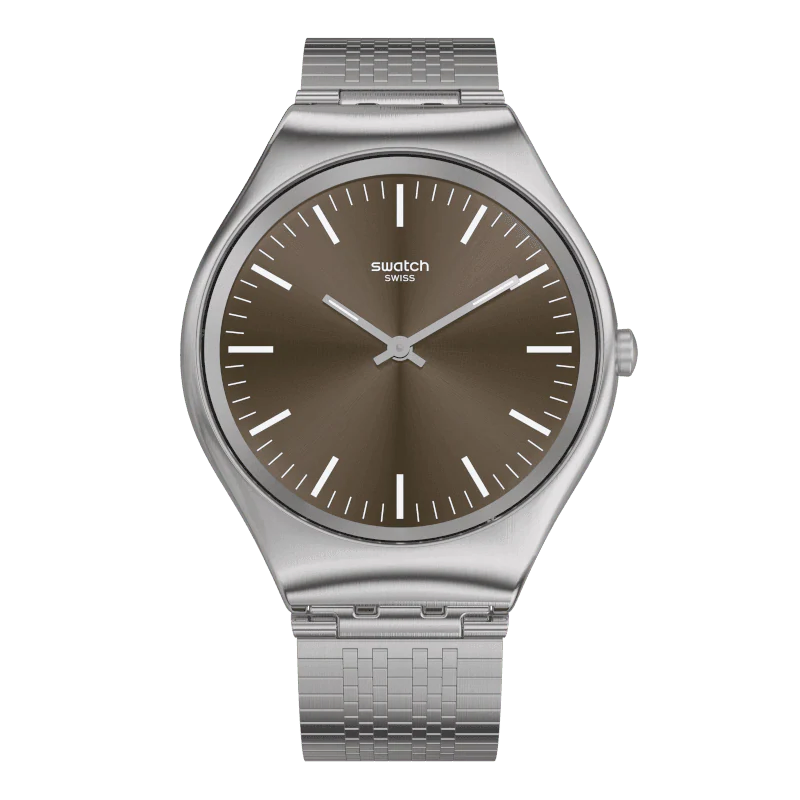 Swatch Orologio Uomo Skinboot | Acciaio Inox Mesh | Lancette Superluminova